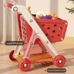 Shop and Play: Kids' Shopping Cart Toy with Fruit Cutting and Kitchen Playset