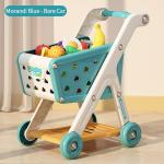 Shop and Play: Kids' Shopping Cart Toy with Fruit Cutting and Kitchen Playset