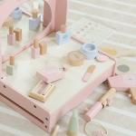 Wooden Glam Haven: Makeup Dressing Table and Simulation Cosmetic Set for Girls