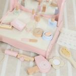 Wooden Glam Haven: Makeup Dressing Table and Simulation Cosmetic Set for Girls