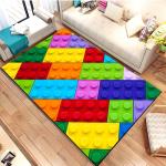 Vibrant Geometric Building Blocks Toy Carpet: Playful Room Decor!