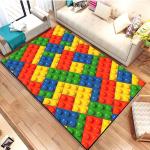 Vibrant Geometric Building Blocks Toy Carpet: Playful Room Decor!