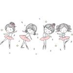 Ballet Dancer Girl Wall Stickers - DIY Flowers and Plants Decals