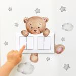 Cute Cartoon Bear Star Switch Sticker - Kid's Room and Home Decor