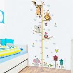 Adorable Cartoon Animals Height Measure Wall Sticker