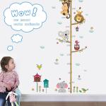 Adorable Cartoon Animals Height Measure Wall Sticker