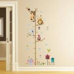 Adorable Cartoon Animals Height Measure Wall Sticker