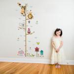 Adorable Cartoon Animals Height Measure Wall Sticker