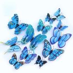 Elegant Double Layer Butterflies Wall Stickers - 3D - 12 Pcs