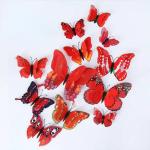 Elegant Double Layer Butterflies Wall Stickers - 3D - 12 Pcs