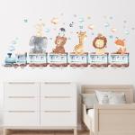 Adorable Watercolor Cartoon Africa Animals Wall Stickers