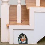 Playful Cartoon Mouse Reading Wall Sticker - Removable Decor