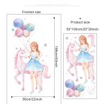 Starry Girl Unicorn Wall Stickers - Removable Vinyl Decals for Kids' Rooms