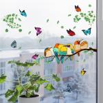 Whimsical Tree Branch Bird Stickers