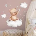 Dreamy Bear Moon Clouds Stars Wall Stickers