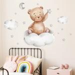 Dreamy Bear Moon Clouds Stars Wall Stickers