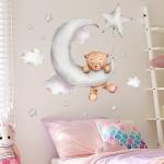 Dreamy Bear Moon Clouds Stars Wall Stickers