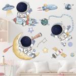 Spaceship Wall Sticker: Astronauts, UFOs, Galactic Adventure