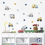 Urban Car Wall Stickers - Cute Watercolor Nursery Decals