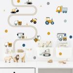 Urban Car Wall Stickers - Cute Watercolor Nursery Decals