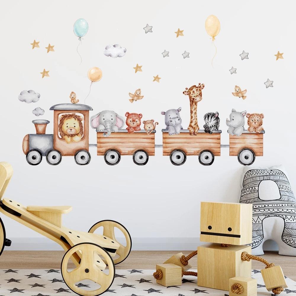 Nordic Cartoon Animals Wall Stickers - Kids' Room Decoration