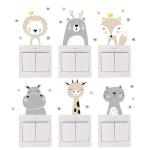 Nordic Cartoon Animals Wall Stickers - Kids' Room Decoration