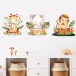 Nordic Cartoon Animals Wall Stickers - Kids' Room Decoration