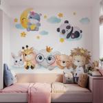 Nordic Cartoon Animals Wall Stickers - Kids' Room Decoration