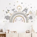 Nordic Cartoon Animals Wall Stickers - Kids' Room Decoration