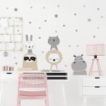 Nordic Cartoon Animals Wall Stickers - Kids' Room Decoration