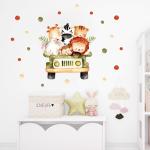 Nordic Cartoon Animals Wall Stickers - Kids' Room Decoration