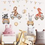 Nordic Cartoon Animals Wall Stickers - Kids' Room Decoration