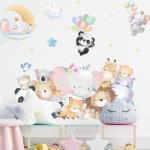 Nordic Cartoon Animals Wall Stickers - Kids' Room Decoration