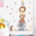 Nordic Cartoon Animals Wall Stickers - Kids' Room Decoration