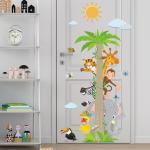 Animal and Coconut Tree Wall Sticker - Kids' Room Decor