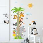 Animal and Coconut Tree Wall Sticker - Kids' Room Decor