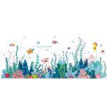 Cartoon Girl Whales Wall Sticker - DIY Seagrass Decals