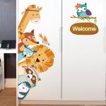 Whimsical Cartoon Animals Wall Stickers - DIY Lion, Fox, Giraffe Decals