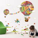 Colorful Hot Air Balloon Animal Nursery Wall Sticker