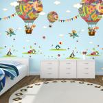 Colorful Hot Air Balloon Animal Nursery Wall Sticker