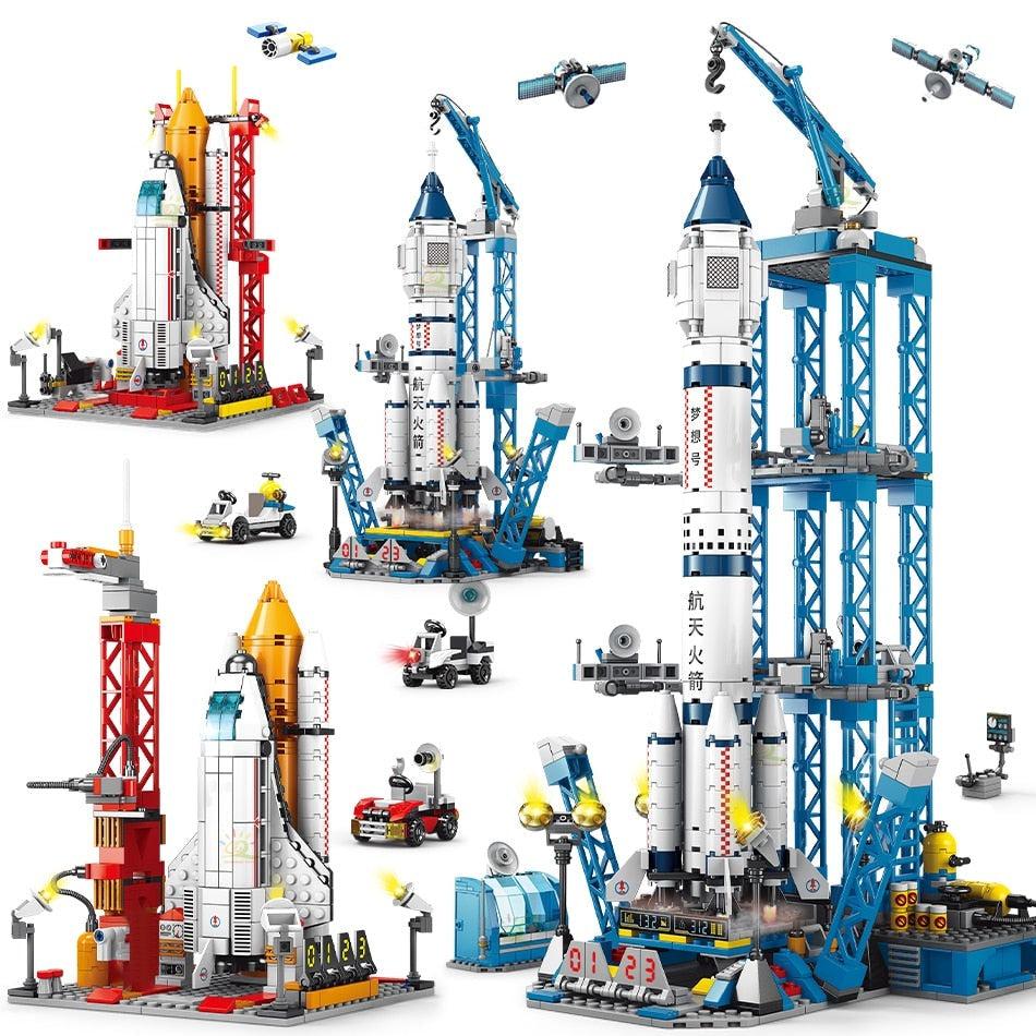 Rocket Launching Model Building Blocks - Space Toys