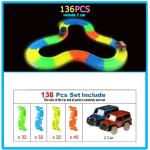 Race Tracker Glow Set - 5 LED Light Track Car with Flexible Design