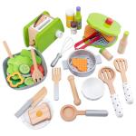 Wooden Kitchen Pretend Play Set - Imaginative House Play for Kids