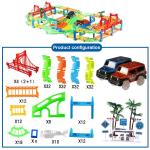 2-in-1 DIY Race Track Car Set: Create Your Own Railway with LED Light Race Cars