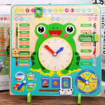 Time Cognition Exercise with Frog Clock Toy - Month Memory Fun