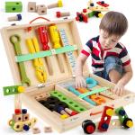 Wooden DIY Nut Building Block Repair Toy - Creative Construction for Kids