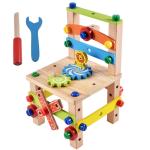 Wooden DIY Nut Building Block Repair Toy - Creative Construction for Kids