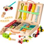 Wooden DIY Nut Building Block Repair Toy - Creative Construction for Kids