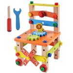 Wooden DIY Nut Building Block Repair Toy - Creative Construction for Kids