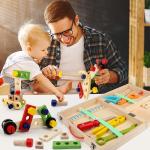 Wooden DIY Nut Building Block Repair Toy - Creative Construction for Kids